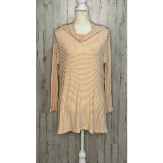 We The Free Women's Peach Ribbed Long Sleeve Tunic Sweater Top Medium