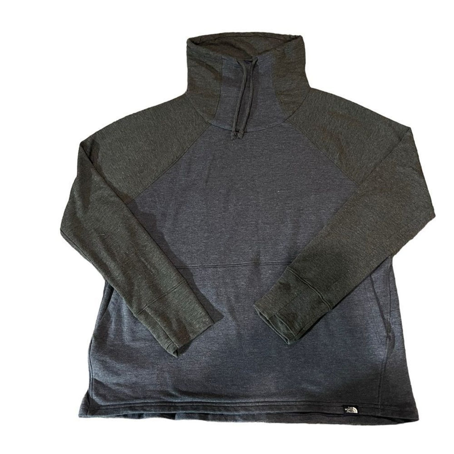 North Face Sweatshirt Womens Large Gray Heather Mock Neck Raglan