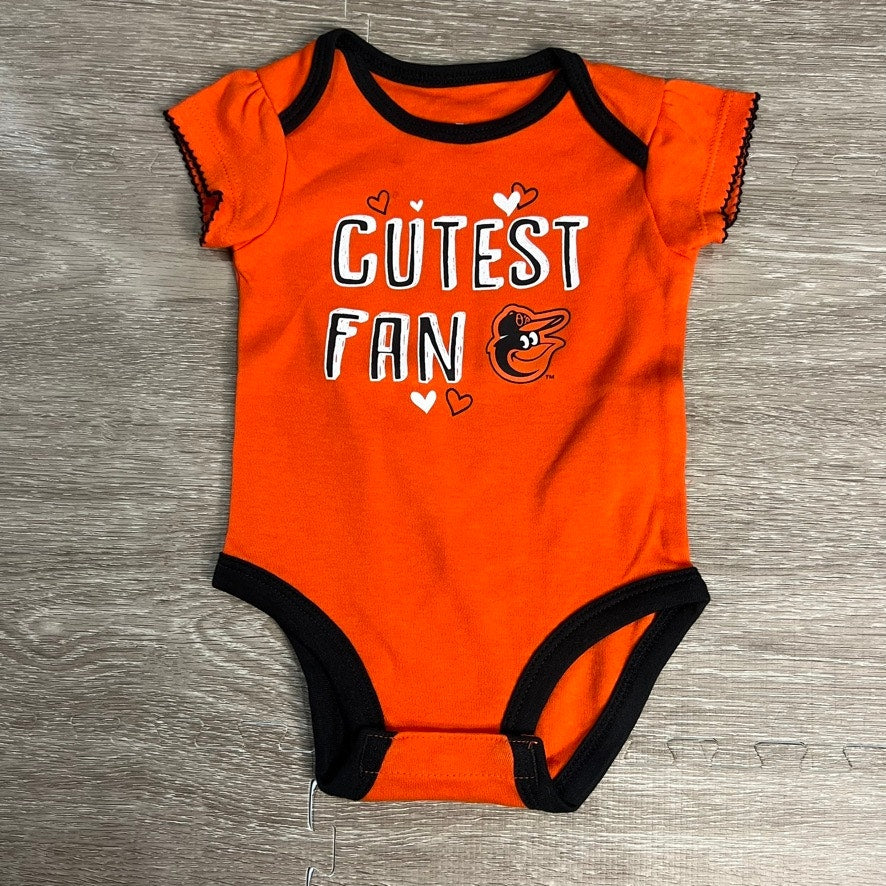 NWT Baltimore Orioles Infant 3-Pack Bodysuit Set Multicolor 0/3M