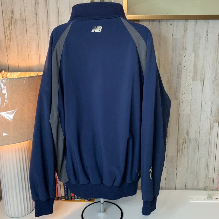 New Balance Track Jacket Mens XL Navy Blue Gray Full Zip