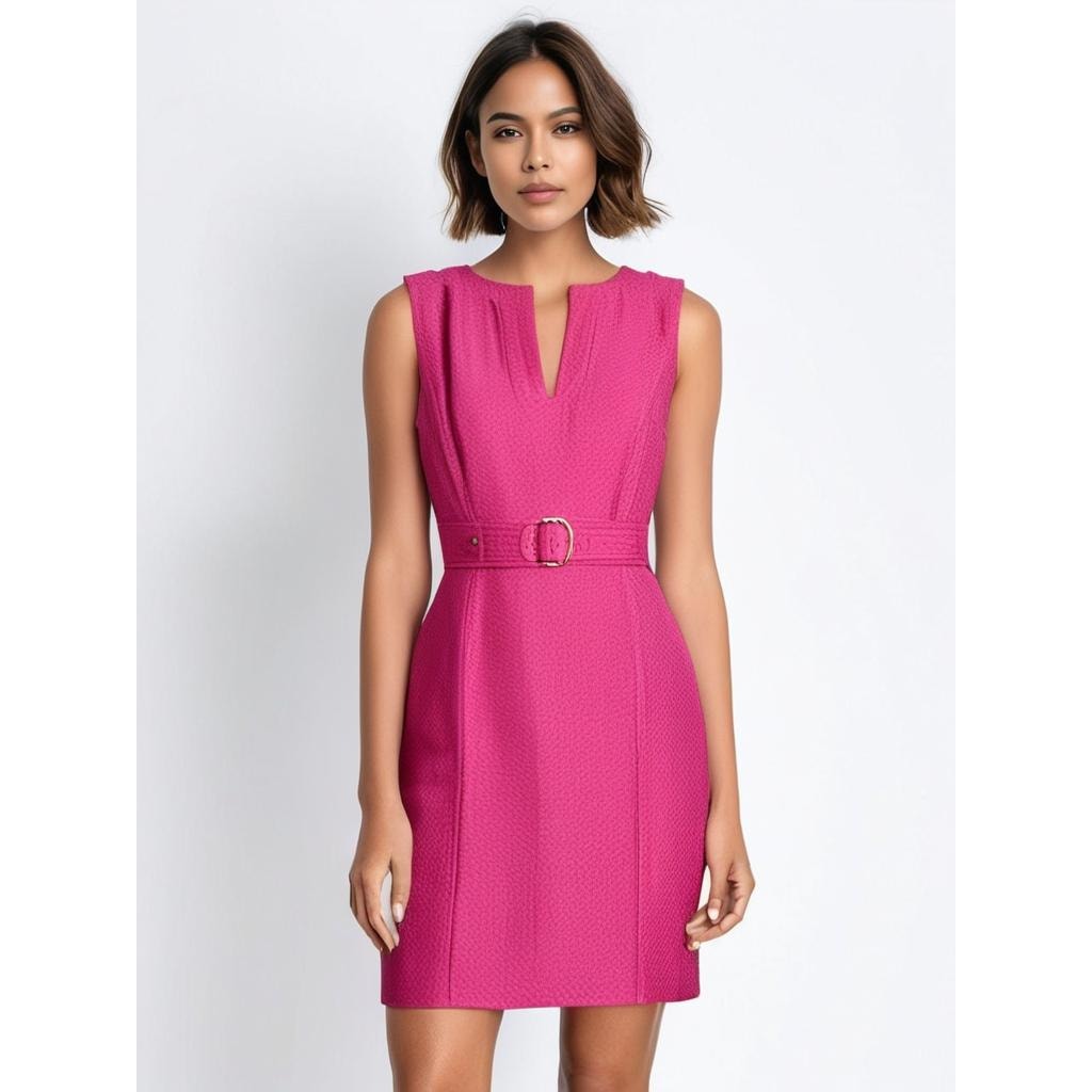 Tahari-Levine Studio Women's Pink Sleeveless Sheath Dress Size 4 Formal