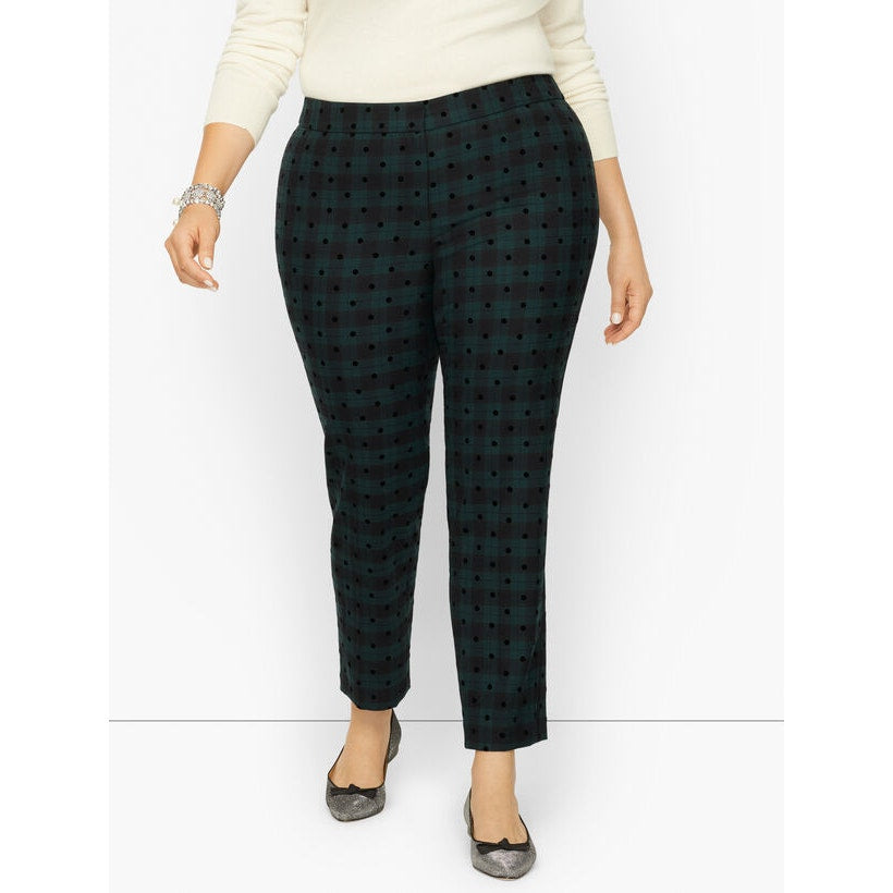 Talbots Women's Size 12 Wool Blend Plaid Slim Ankle Pants Multicolor Casual