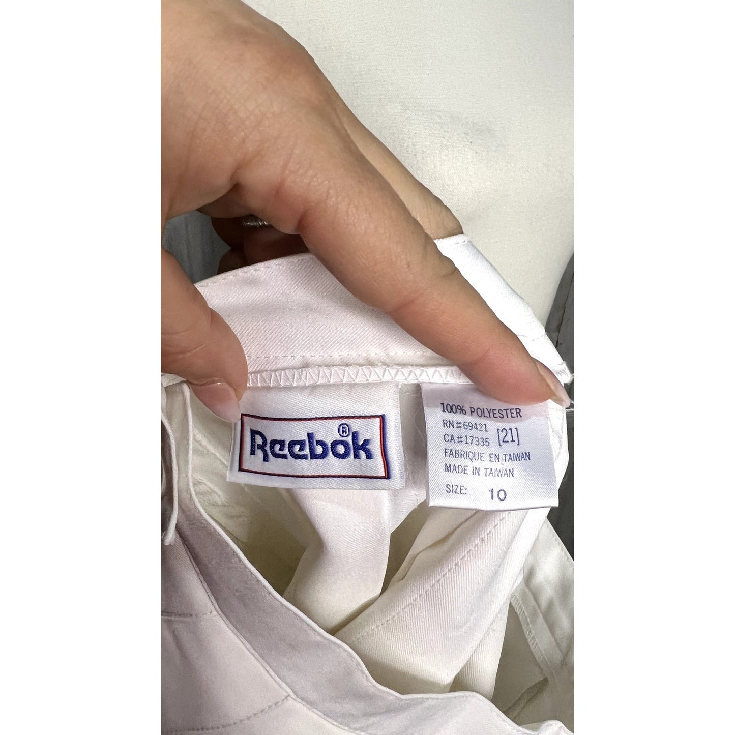 Vintage Reebok Women's White Pleated Tennis Skirt Size 10 High Waist Casual