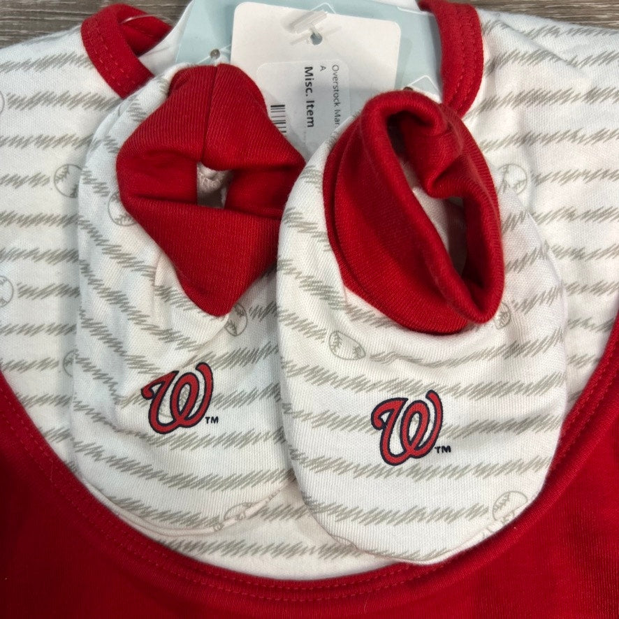 NWT MLB Washington Nationals Infant Bodysuit & Bib Set Red Unisex 6-9 Months