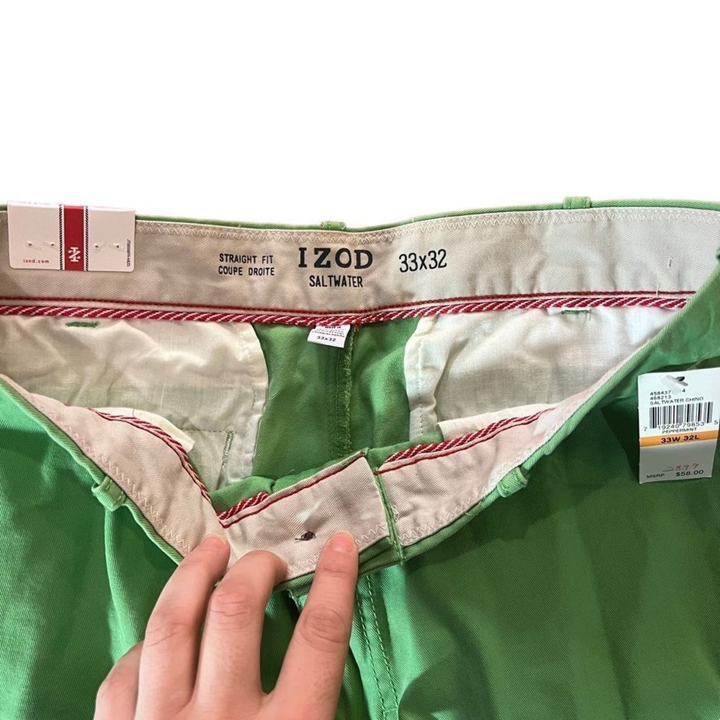 NWT Izod SaltWater Men's Green Pants 32x32