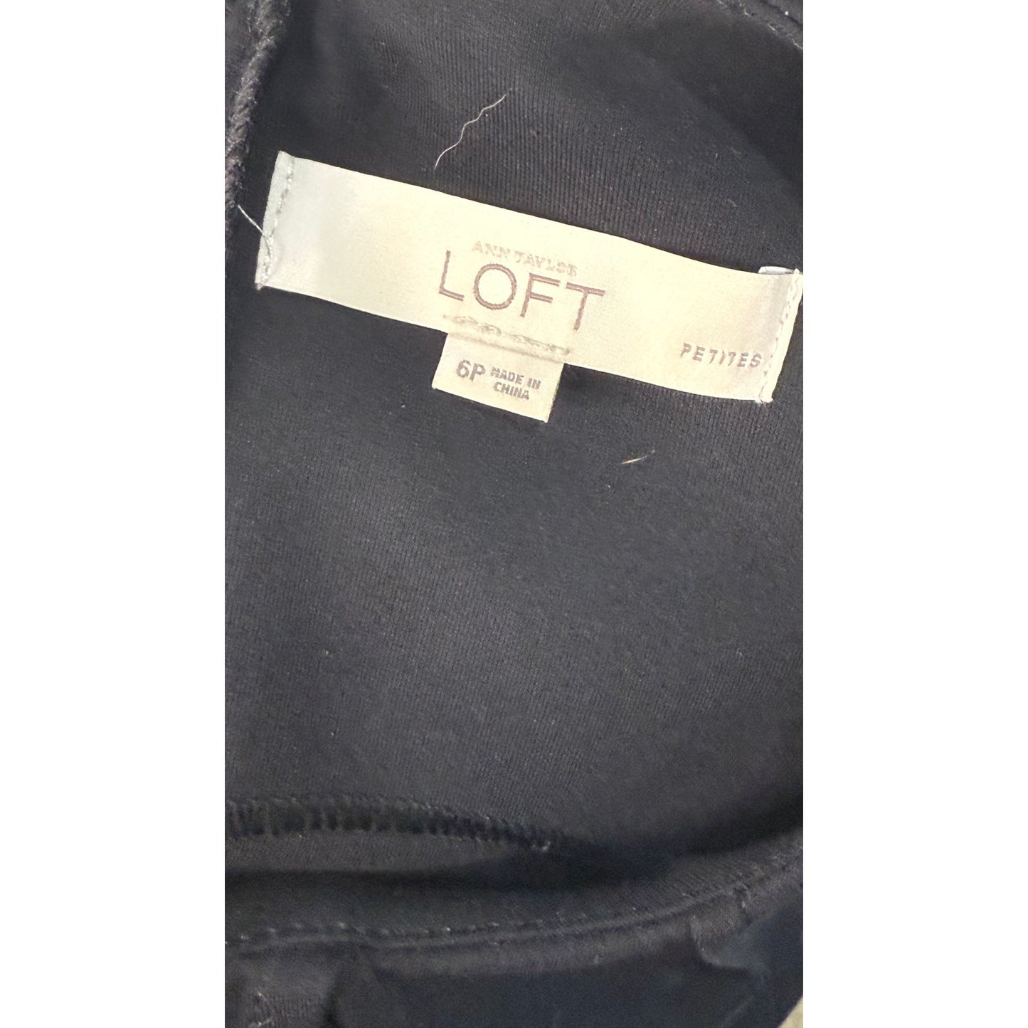 LOFT Petite Black Sleeveless Sheath Dress Size 6 Knee Length