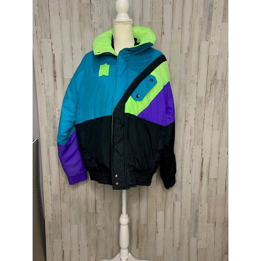 Vintage Inside Edge Unisex Windbreaker Jacket Multicolor Size Medium Retro 80s