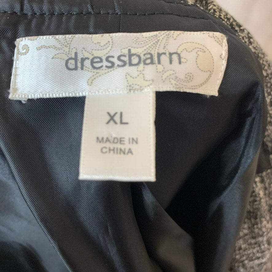 dressbarn Blazer Jacket Womens XL Black & White Tweed 3/4