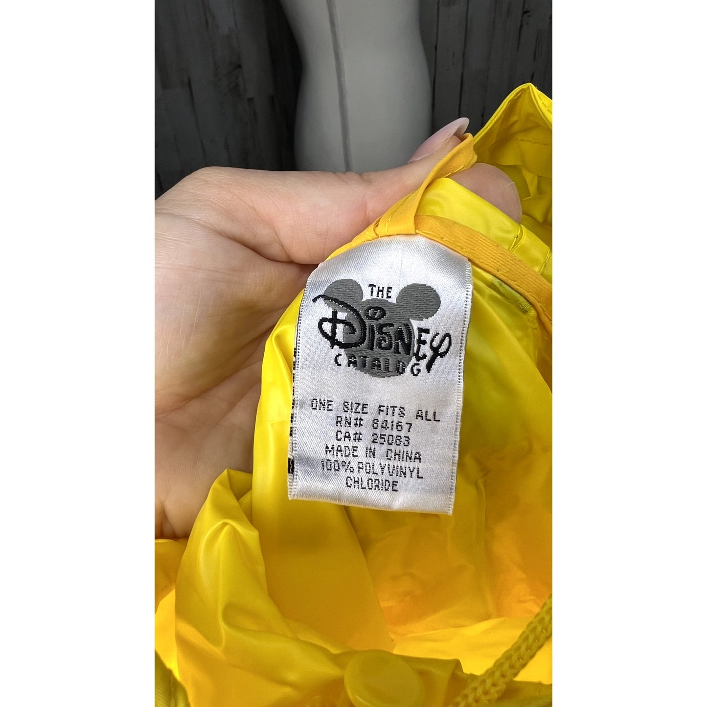 Vintage Disney Mickey Mouse Rain Coat Jacket & Matching Pouch Bag Unisex Adults