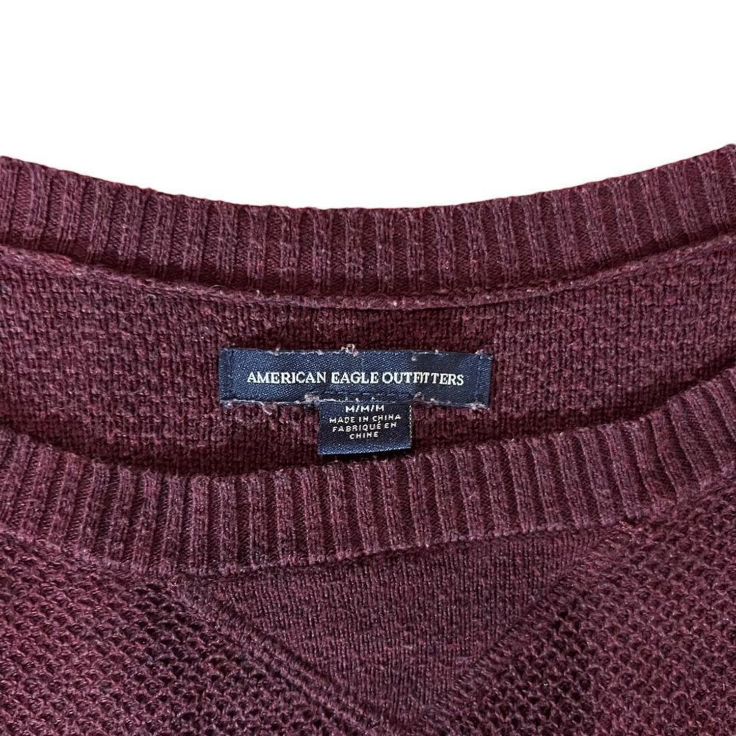 American Eagle Burgundy Crew Neck Sweater Size Medium