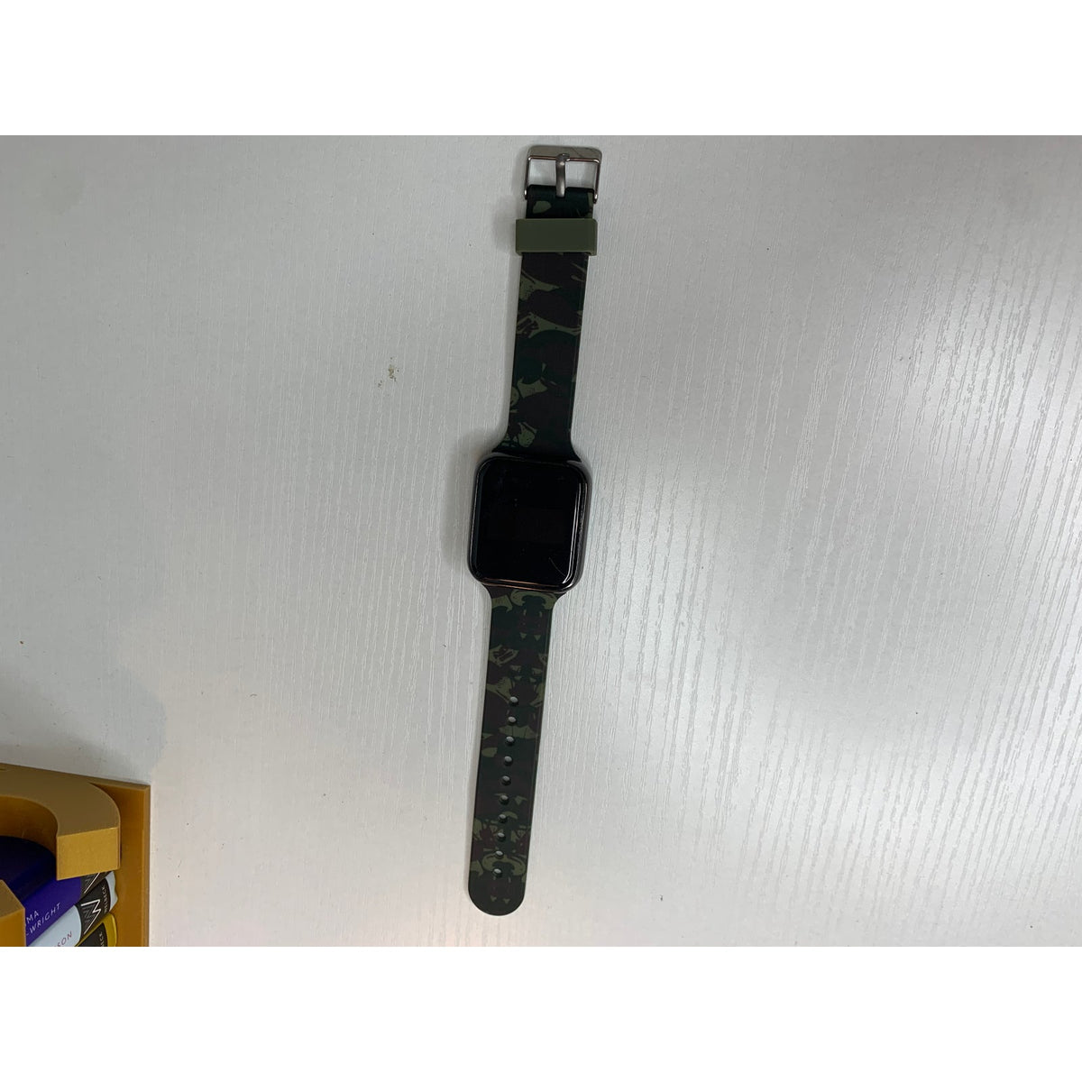 Accutime Digital Watch 4026WMM Stainless Steel Olive Green Silicone Band NOT TESTED