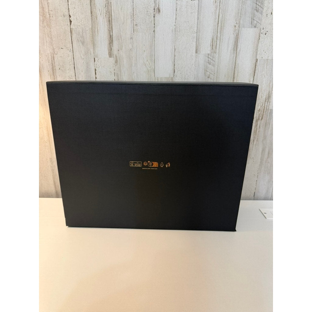 Versace Large Matte Black Gift Storage Box Lift-Off Lid Gold Logo Empty 18x15x5