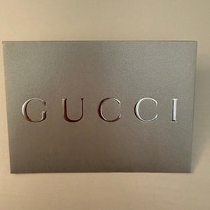 Gucci Envelope Gift Card Holder Silver Metallic Embossed Logo