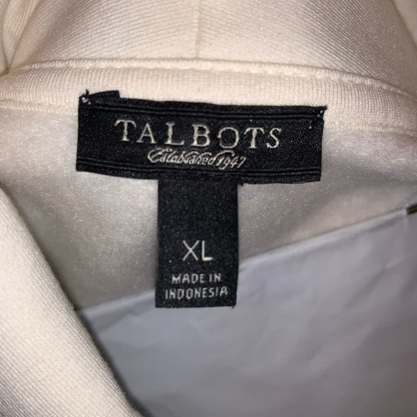 Talbots Ivory Featherweight Fleece Wrap Neck Pullover Top XL