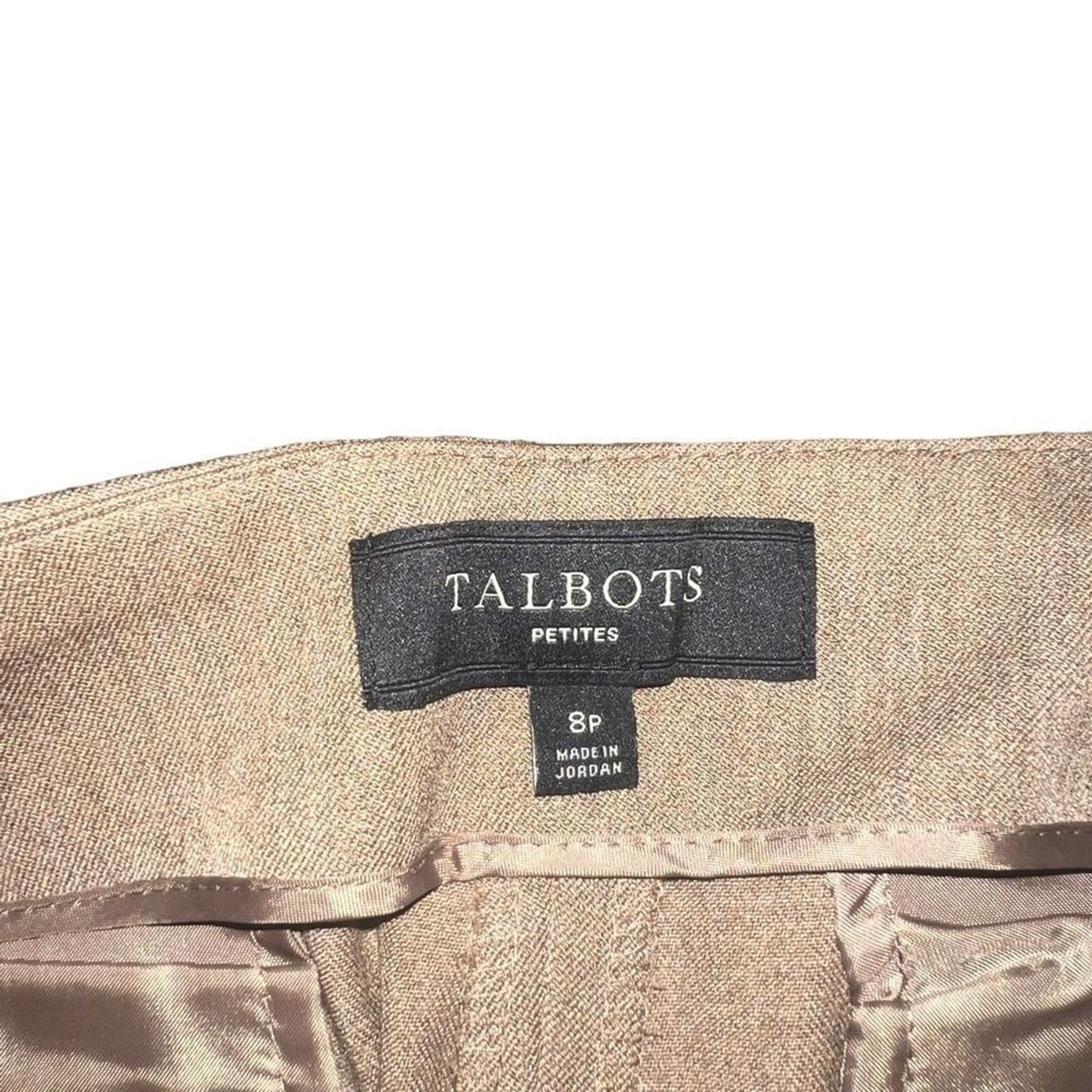 Talbots Petite Tan Pull On Ankle Pants Size 8P