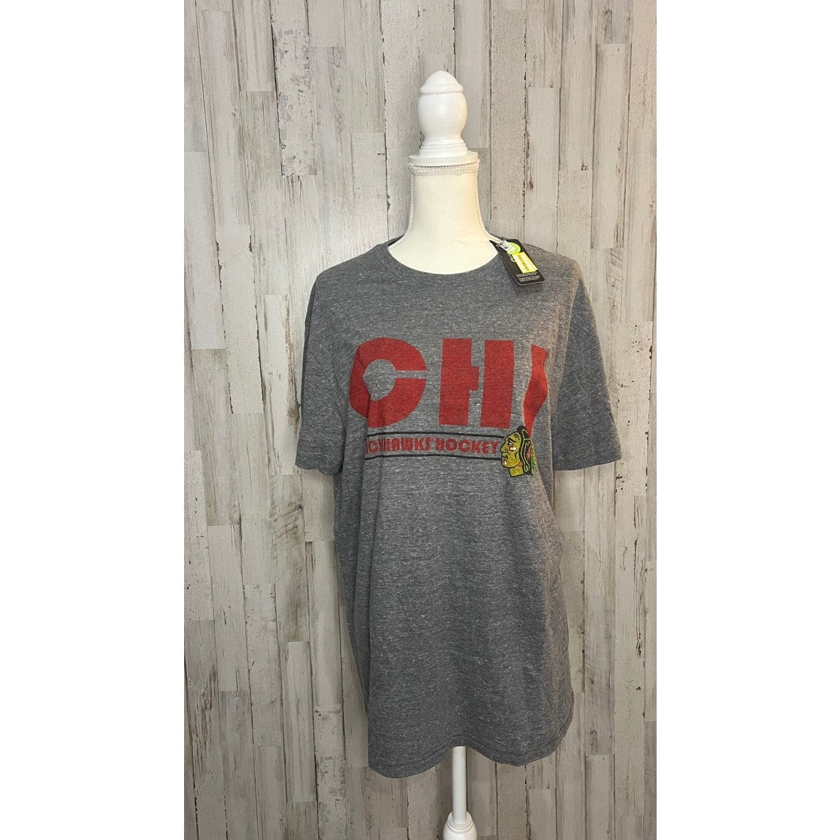 NWT NHL Chicago Blackhawks Men's Gray Graphic T-Shirt Size Large