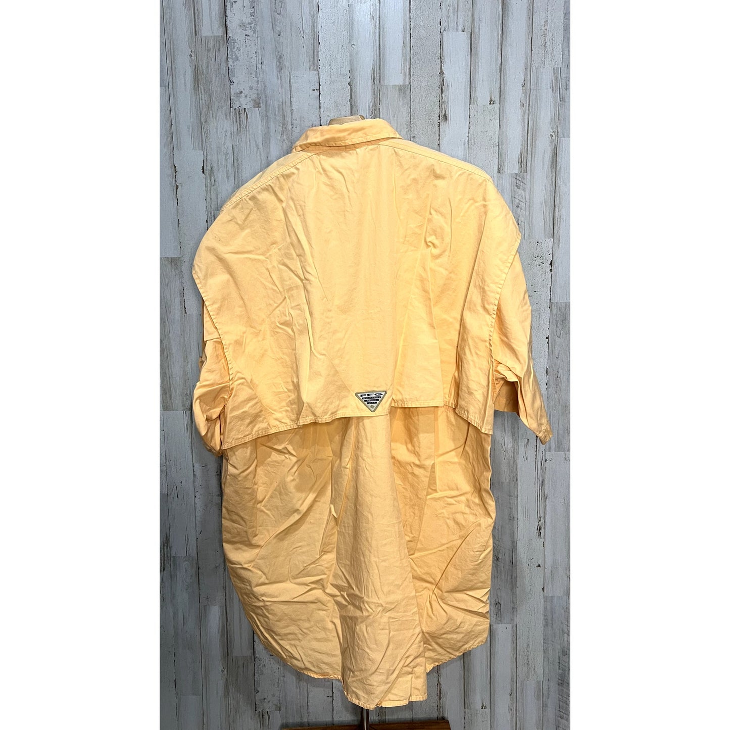 Columbia PFG Men's 2XL Yellow Short Sleeve Button-Up Shirt Vented Casual