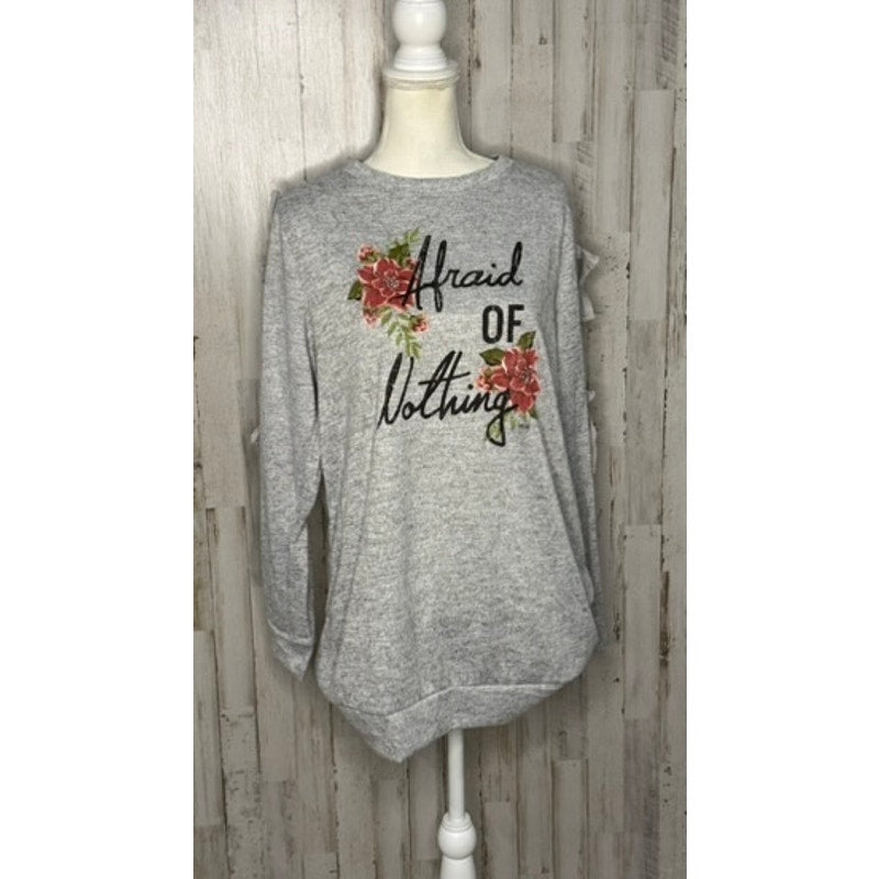 Lane Bryant Women's Gray Graphic Sweatshirt Size 14 Long Sleeve Casual