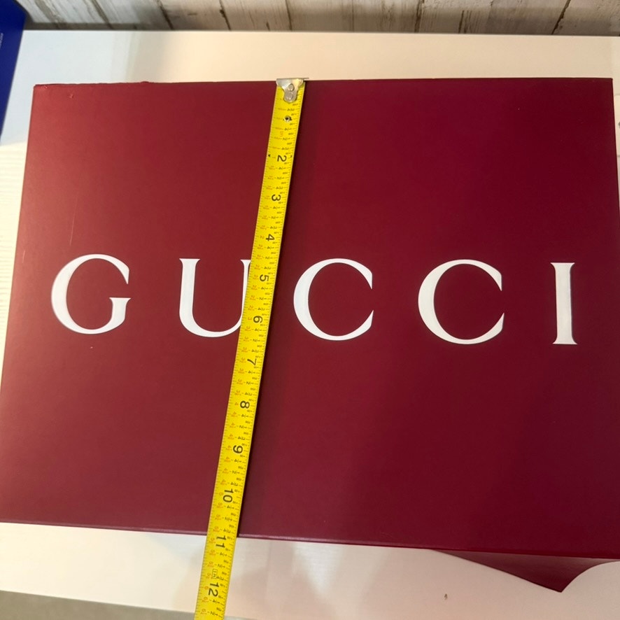 Gucci Large Burgundy Red Gift Box w/ Lid White Logo Packaging DAMAGED