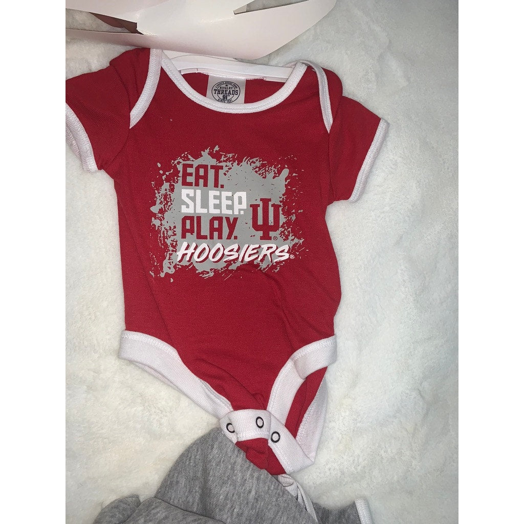 NWT Indiana Hoosiers Baby 0-3 Months Multicolored Onesie Bodysuit 3-Pack Set