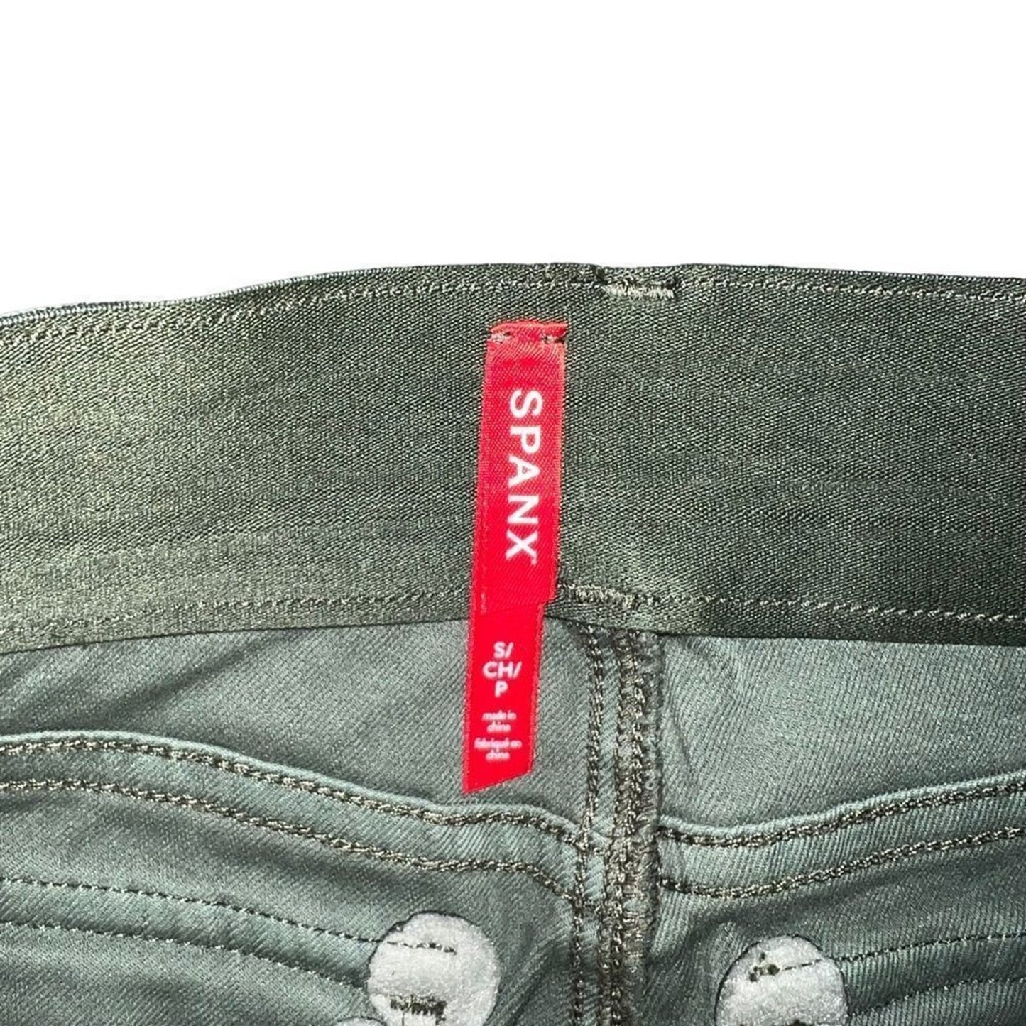 SPANX Cargo Pants Womens Small Green Utility Stretch Multi-Pocket Slim