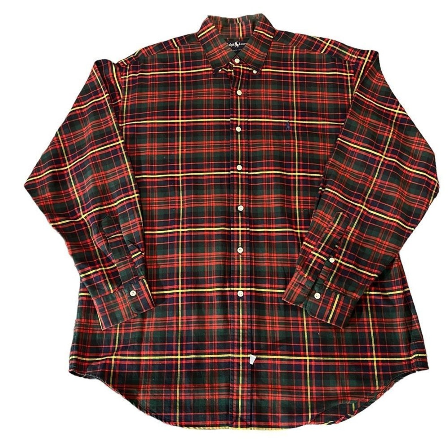 Ralph Lauren Shirt Mens Large Multicolor Tartan Plaid Button-Down Long Sleeve