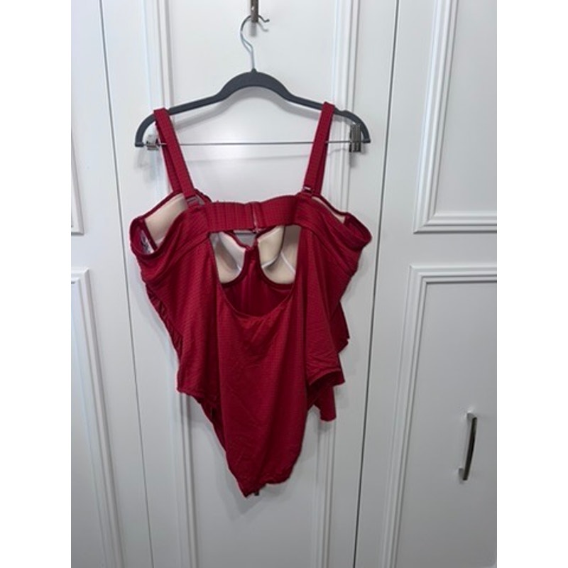 NWOT Rhode x Target Women's 2XL Red Embossed Dot Ruffle One Piece Swimsuit