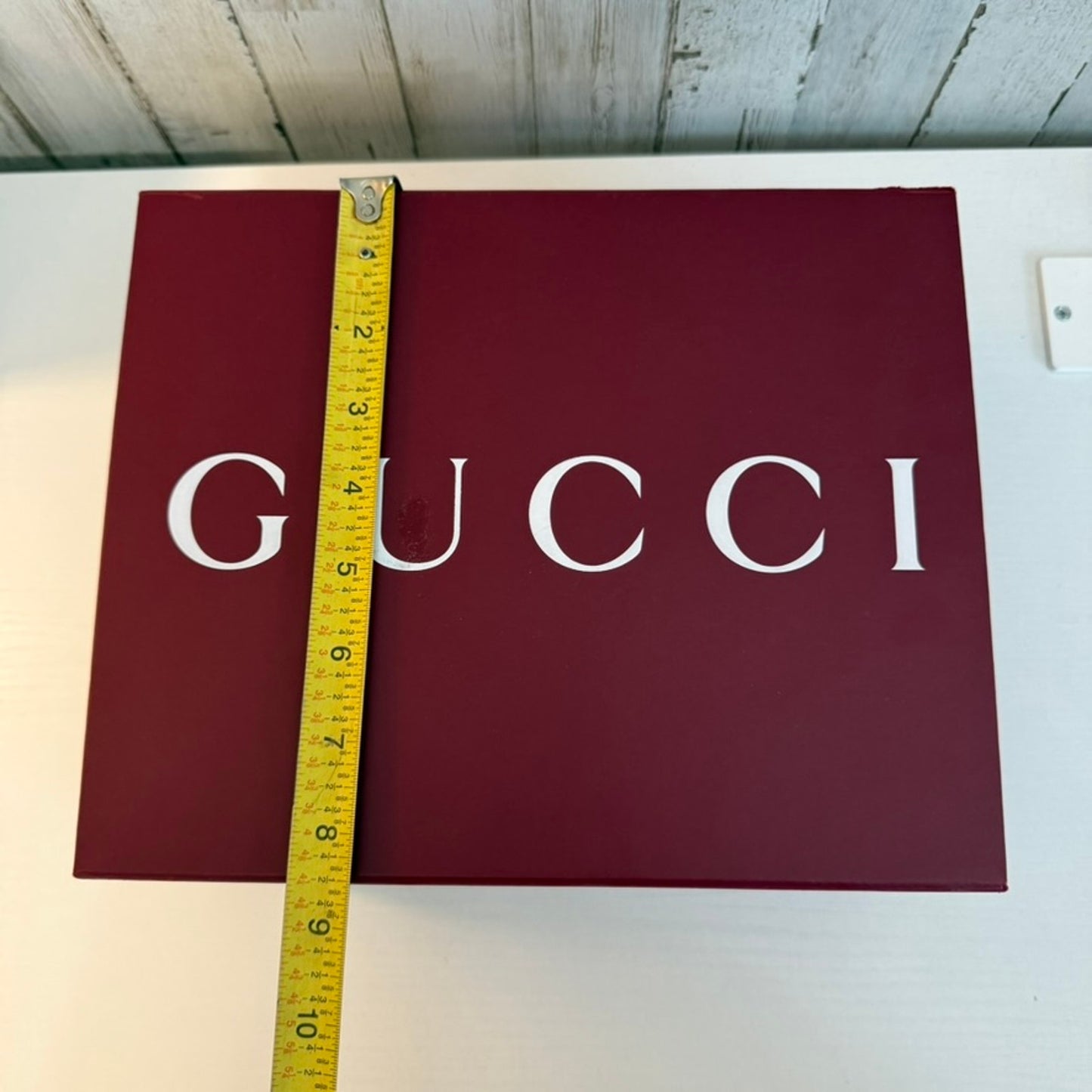 Gucci Burgundy Maroon Rigid Gift Presentation Box w/ Lid Large White Logo