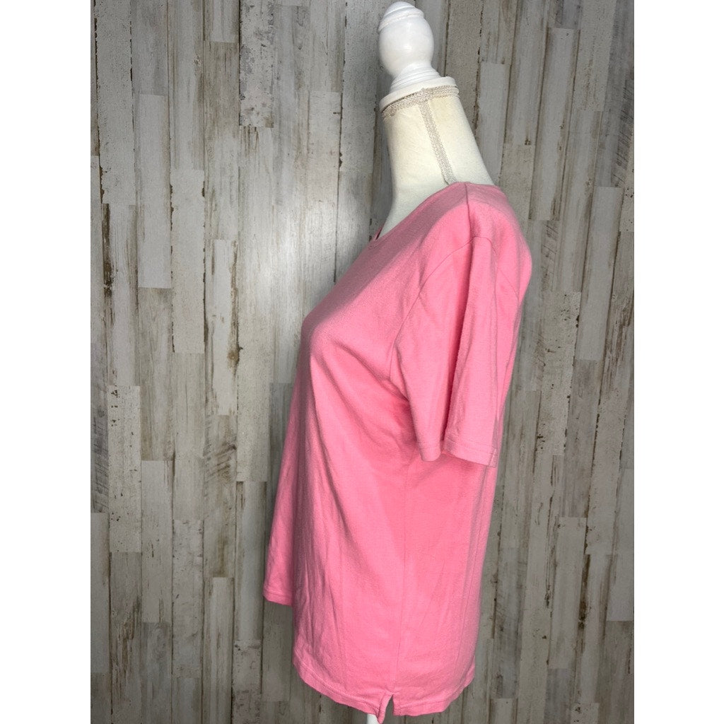 Talbots Women's Pink Crewneck Short Sleeve T-Shirt Size Small Casual