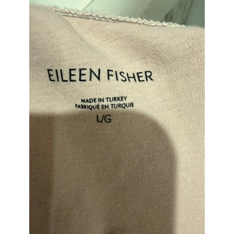 Eileen Fisher Womens Size Large Pink Cropepd Wide Leg Pants Lounge Travel