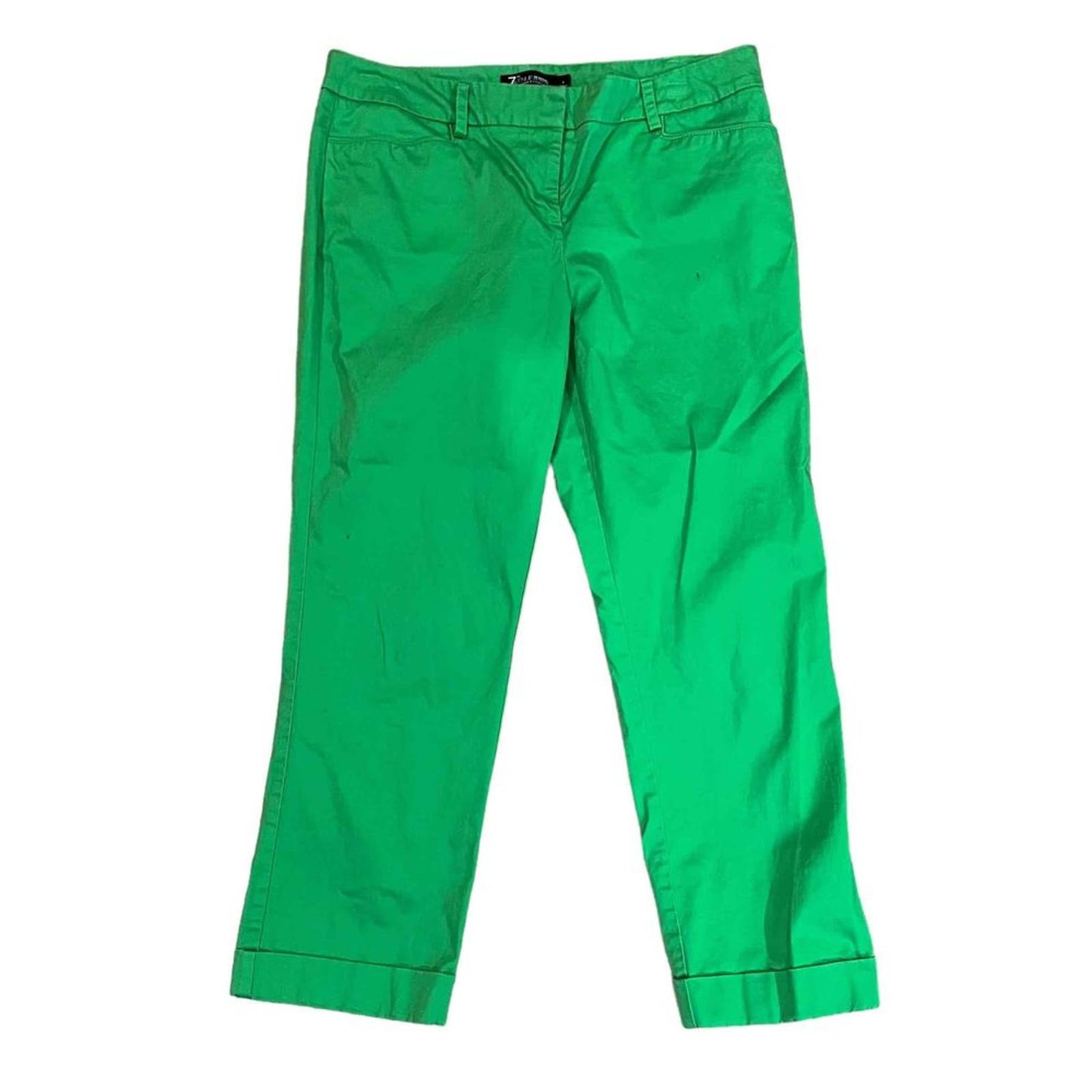 New York & Company Avenue Women's Size 6 Green Cropped Chino Straight Leg Pants