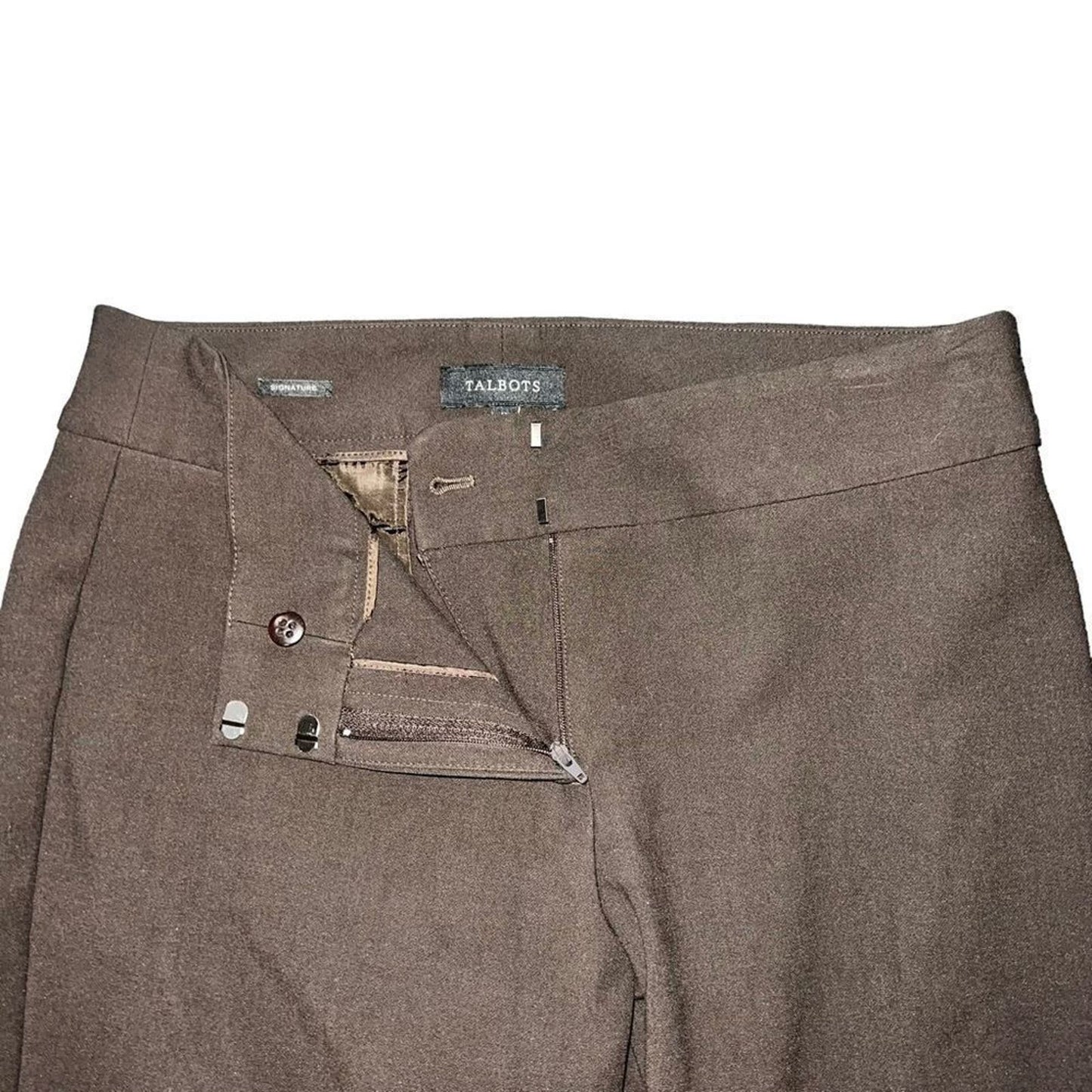 Talbots Brown Signature Straight Leg Dress Pants Size 10