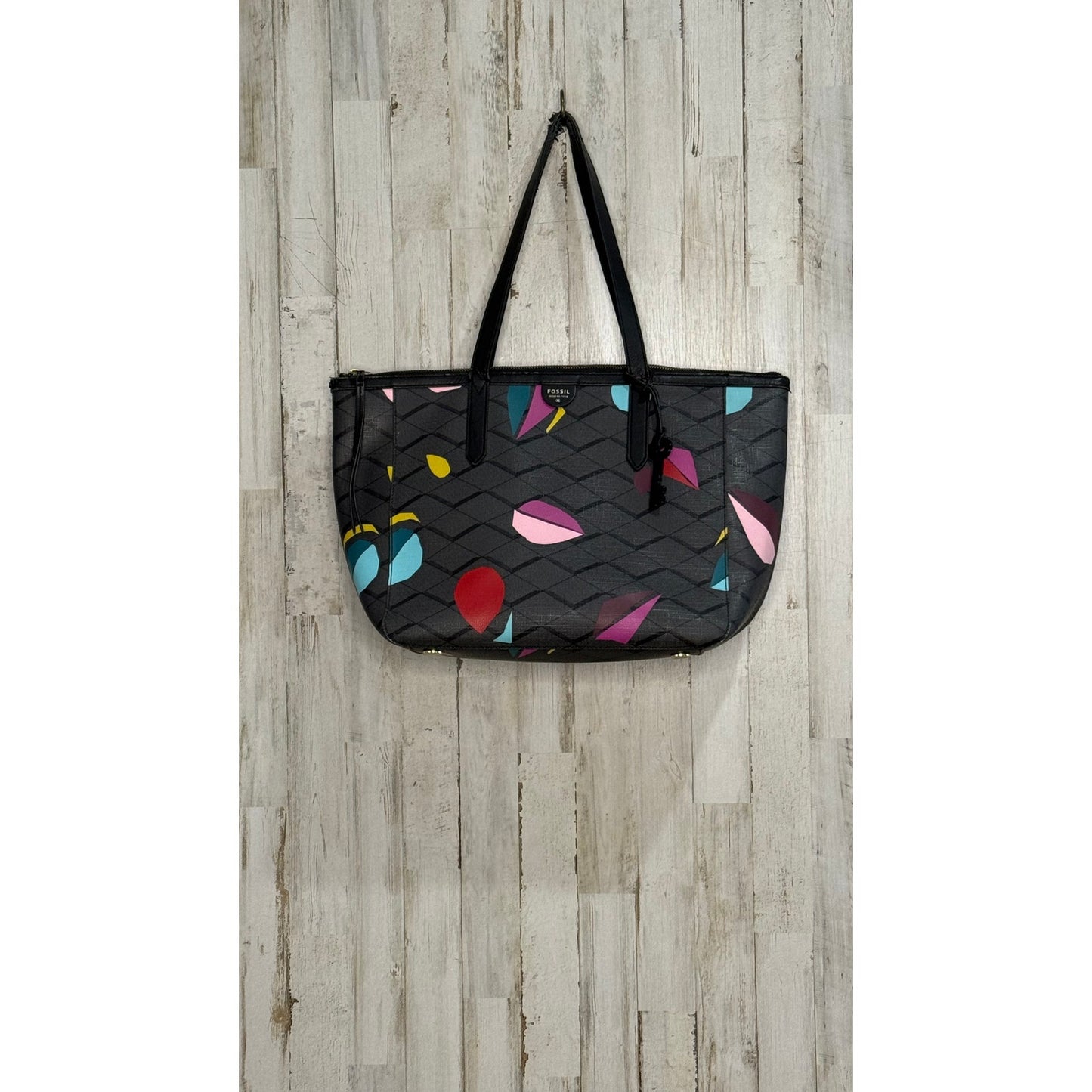 Fossil Sydney Tote Bag Geometric Multicolor Design Women's Handbag