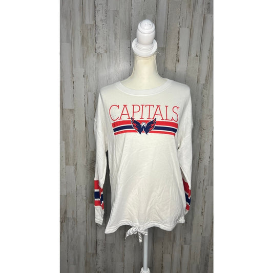 NWT NHL Washington Capitals Women's Large Long Sleeve Drawstring Waist T-Shirt