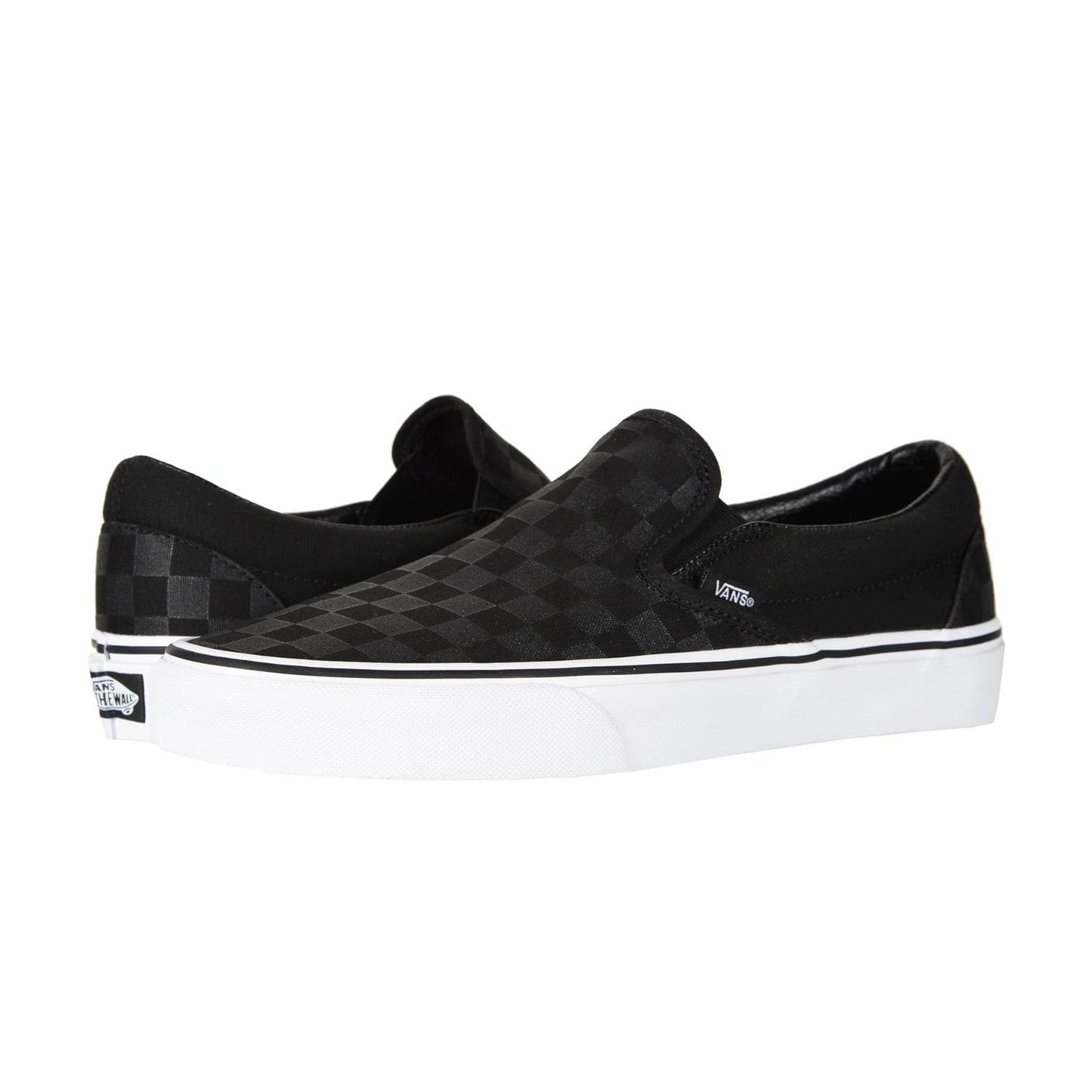 Vans Classic Slip-On Checkerboard Black Canvas Sneakers Kids Size 13.0