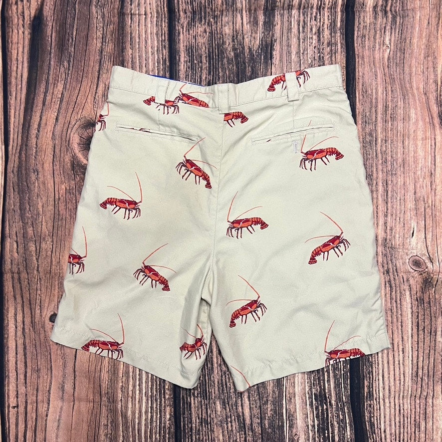 Bermuda Styles Men's Lobster Print Shorts Beige Size 34 Casual Summer