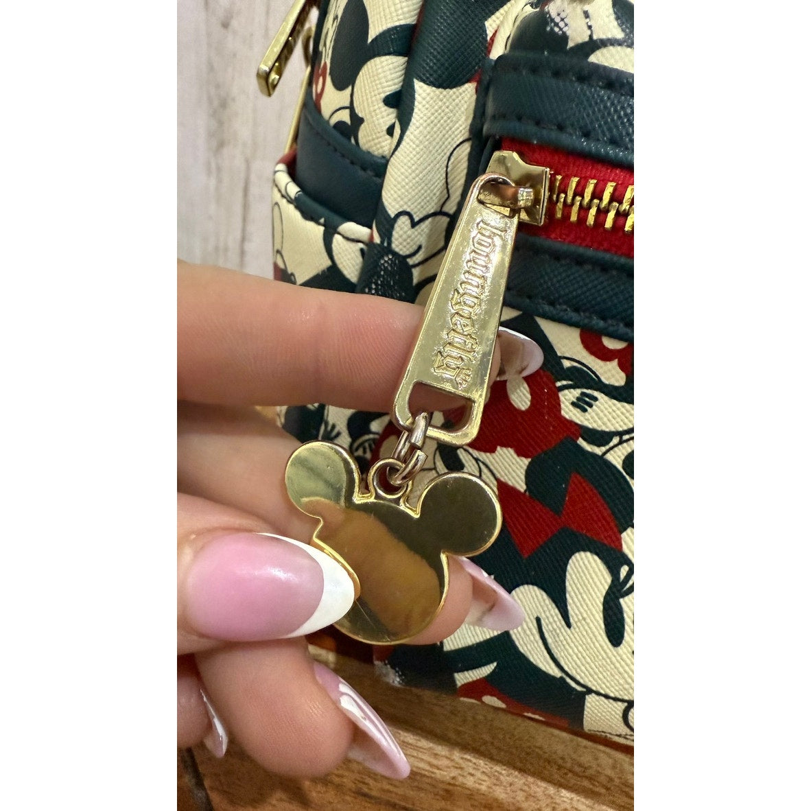 Loungefly Disney Mickey Minnie Mouse Mini Backpack Handbag Green Red