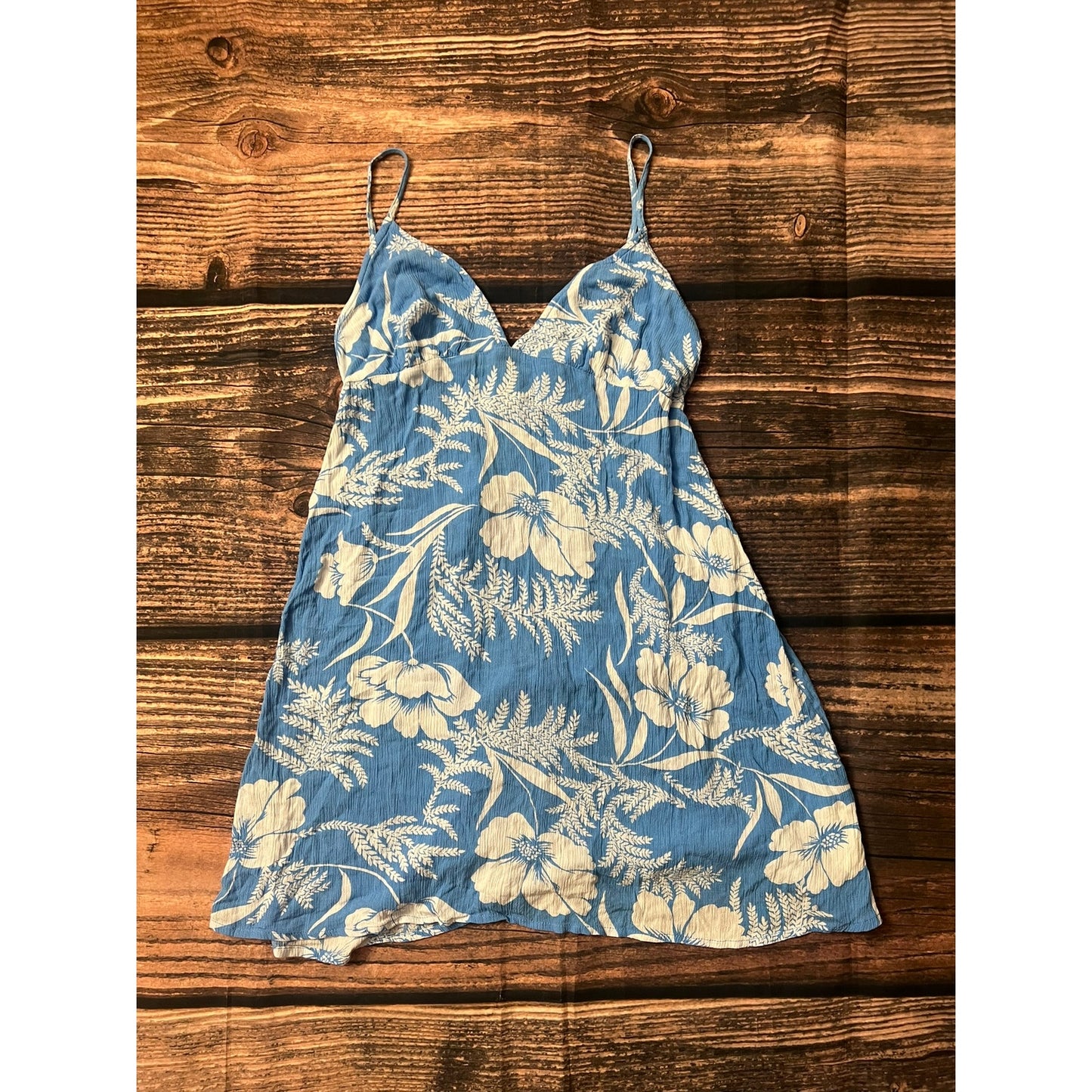 Billabong Women's Floral Mini Slip Dress Blue Sleeveless Size Medium