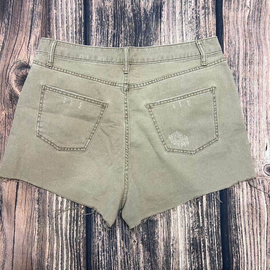 Wild Fable Women's Super High-Rise Cutoff Shorts Tan/Green Size 12 Casual