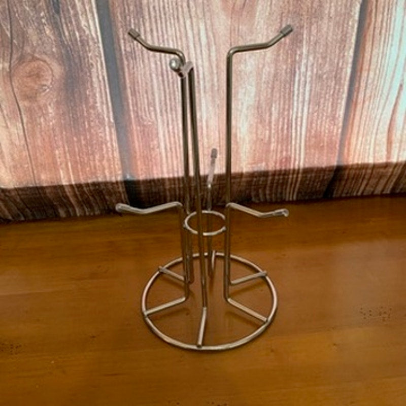 Wudkey Mug Tree Stand Holder Rack Silver 12in Coffee Cup 6