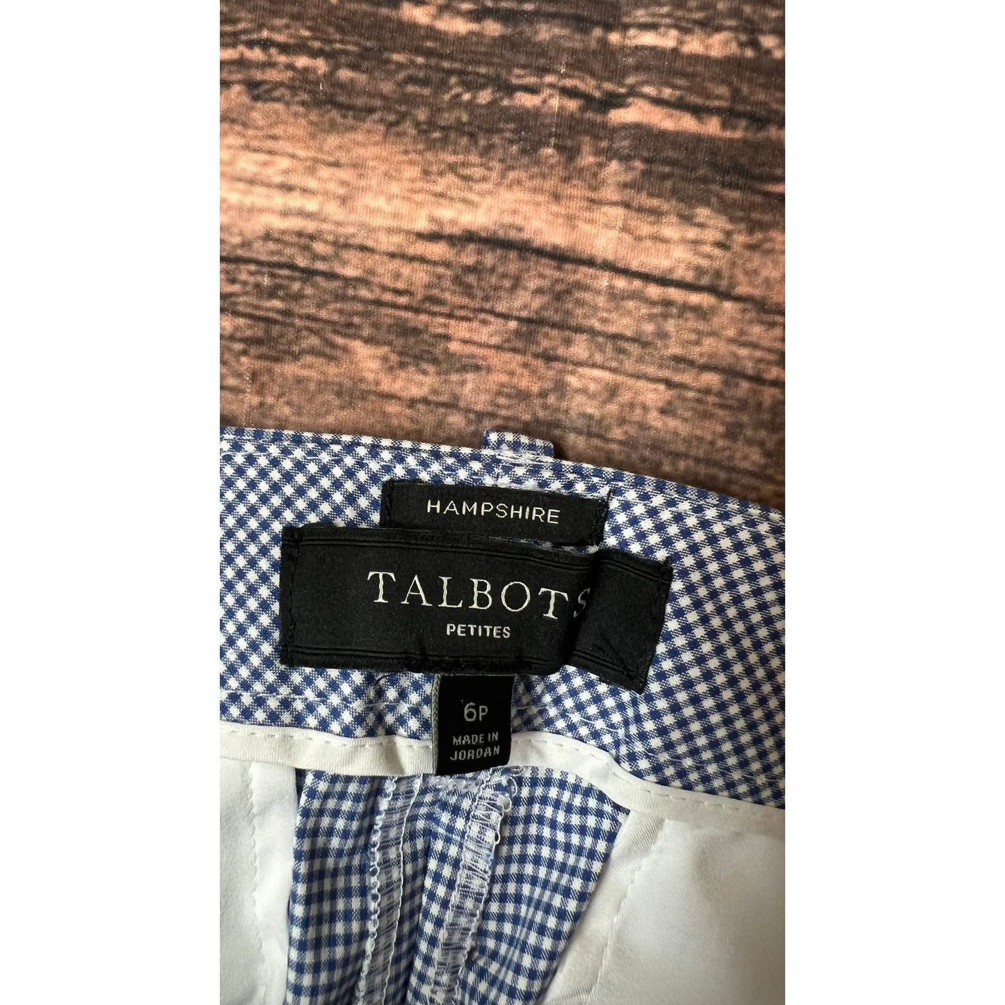 Talbots Petites Women's Size 6 Hampshire Blue Checkered Dress Pants Business