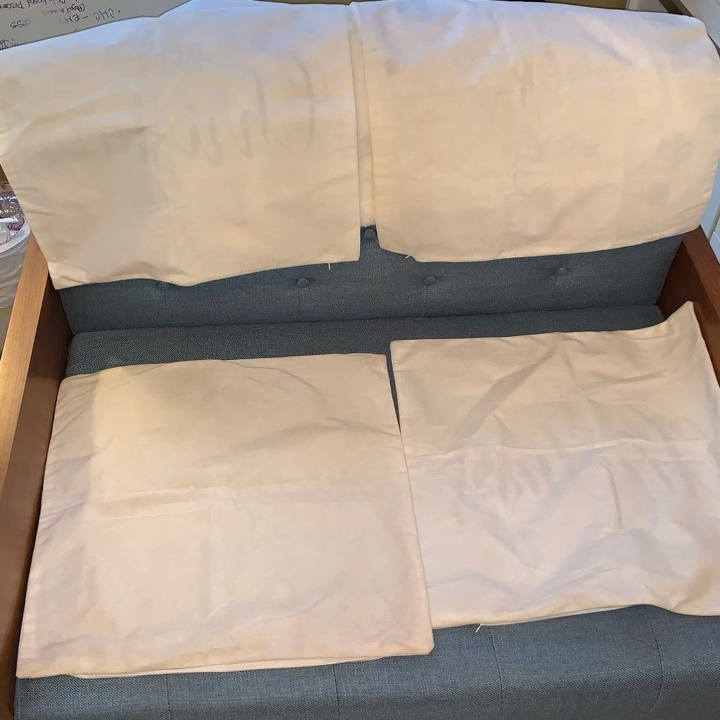 Set 4 White gold/silver Christmas New Year's pillow covers