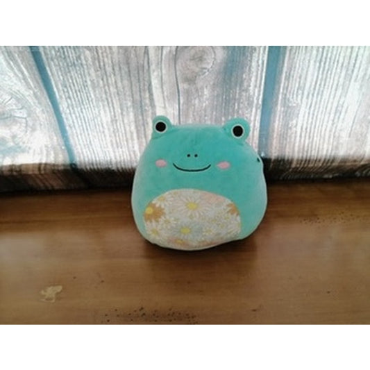 Squishmallows Robert Aqua Frog Plush Blue Floral Belly 8"