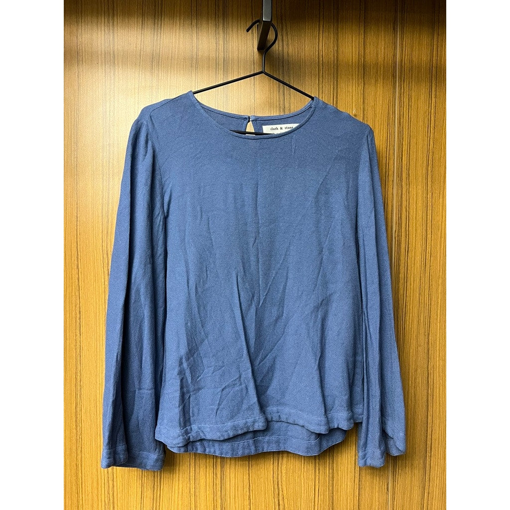 Anthropologie Cloth & Stone Women's XS Blue Long Sleeve Blouse Casual Top