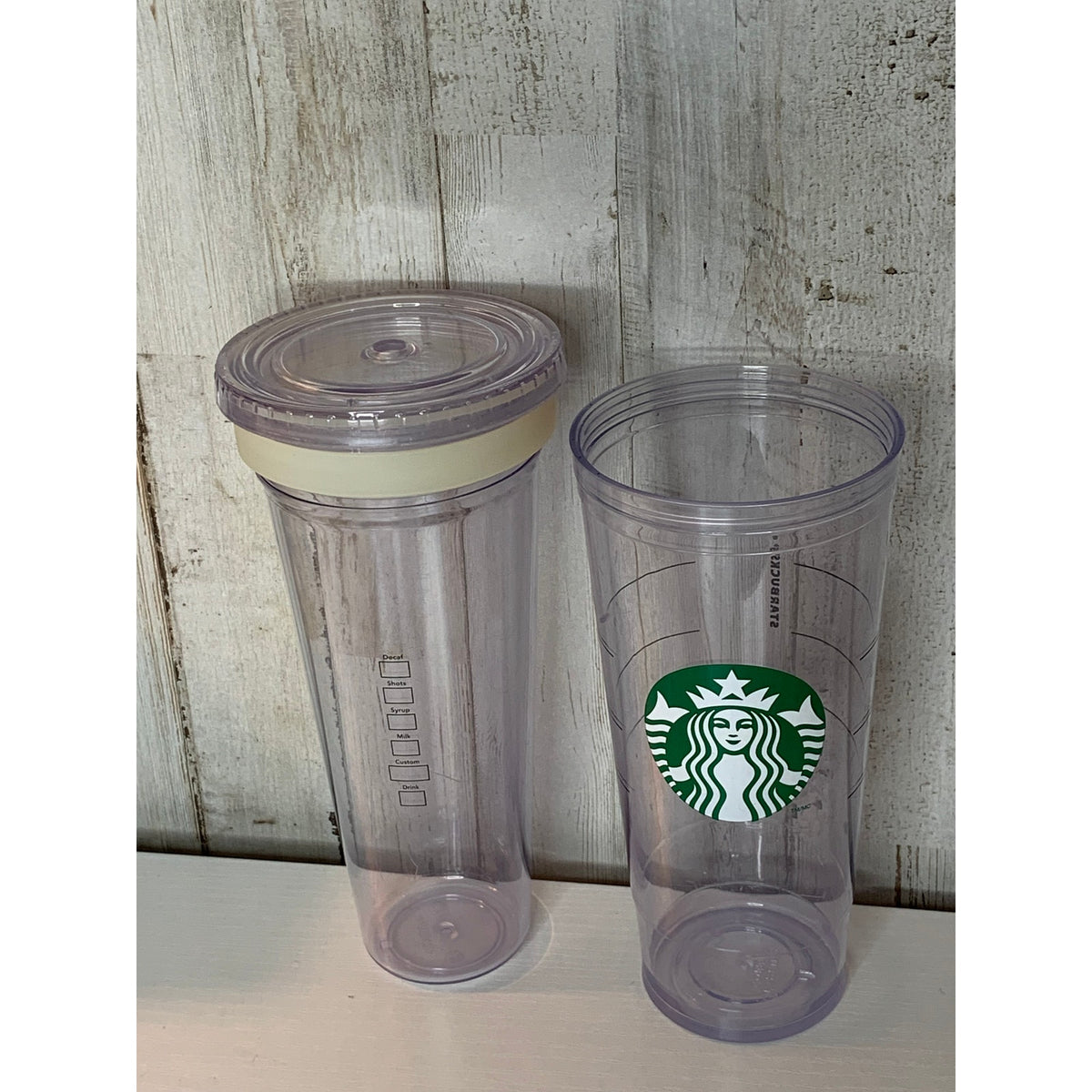 Starbucks Reusable Cold Cup Tumbler Clear Purple Translucent Venti 24oz