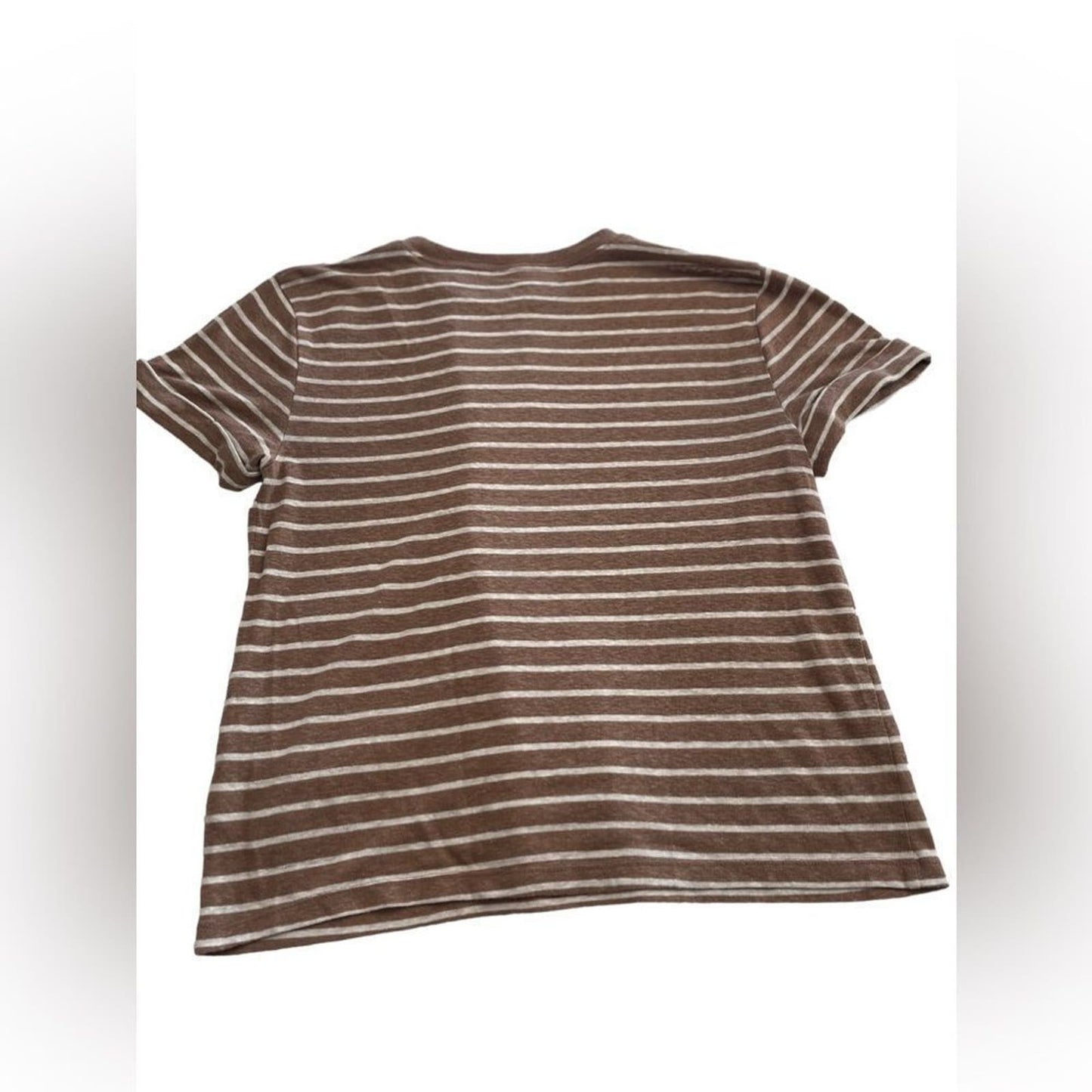 Women's A New Day Brown & White Striped Tee Size Small