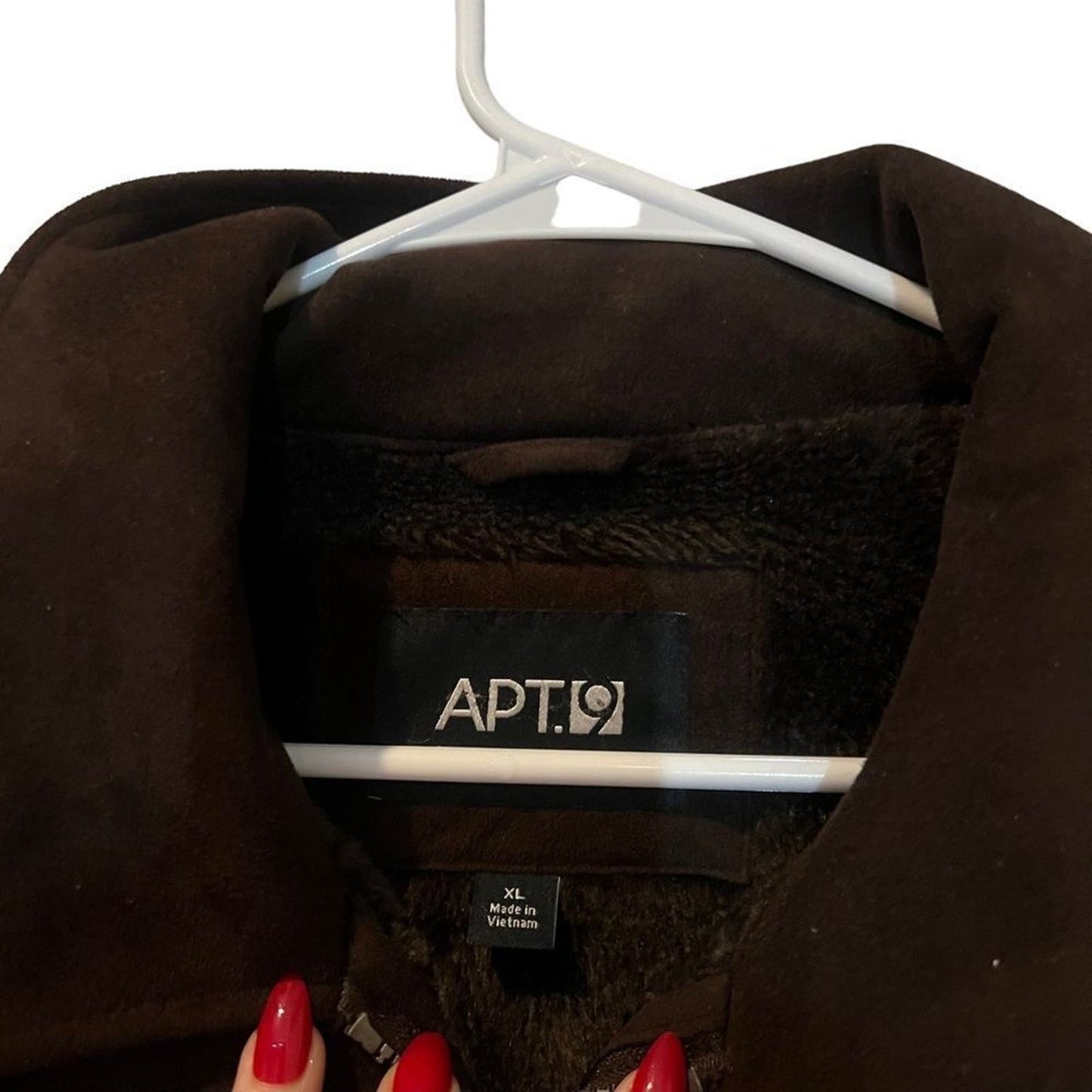 Apt. 9 Men's Dark Brown Faux Suede Fur Lined Winter Coat Size XL