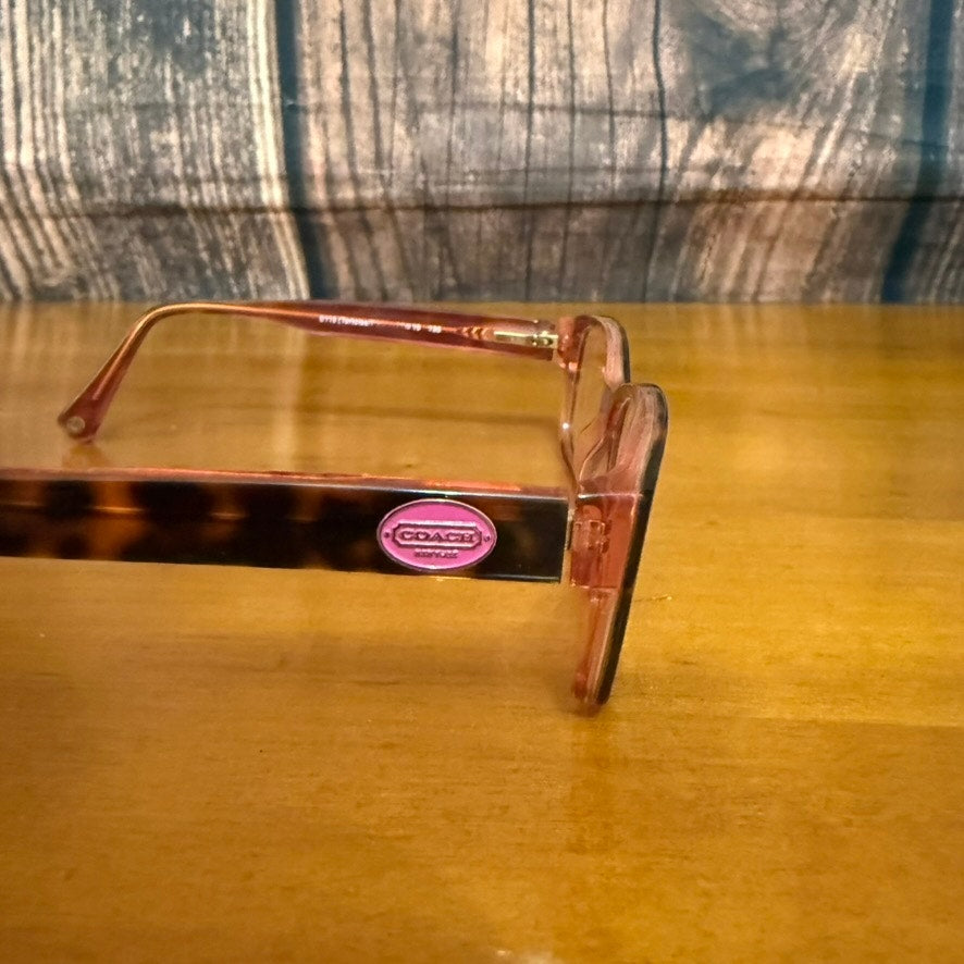 Coach Unisex Geometric Tortoise Shell Eyeglasses Frames Only