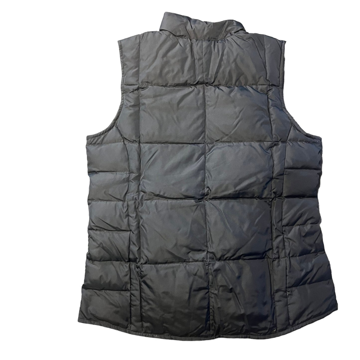 Lands' End Women's XL Black Quilted Puffer Insulated High Collar Vest