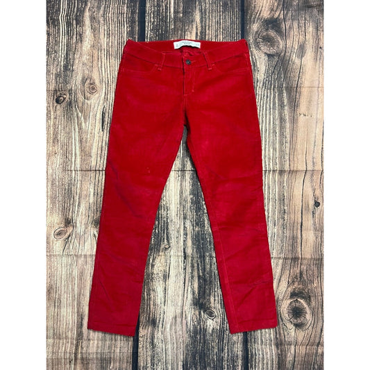 Abercrombie & Fitch Women's Red Corduroy Ankle Jeans Size 4